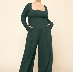 POPFLEX Go With The Flow Forest Green Jumpsuit